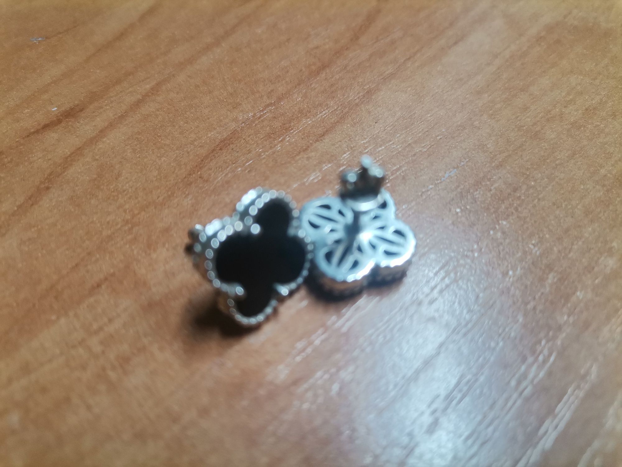 Серьги серебряные Van Cleef