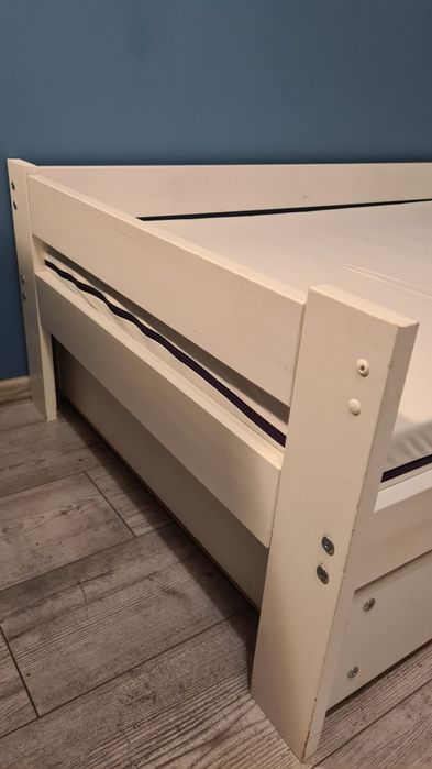 Łóżko dziecięce z szufladą i barierką. 80x160. Materac z pokrowcem wod