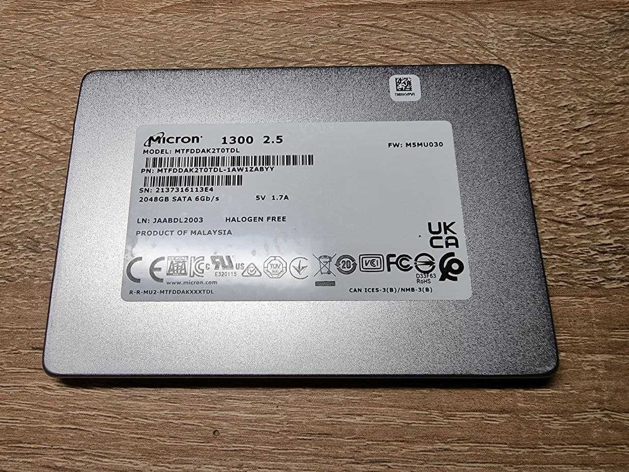 Накопичувач SSD диск SSD 2,5" 2TB Micron 1300 об'єм 2Tb  Роздріб/Гурт