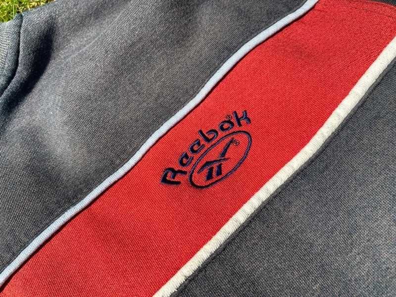 Vintage bluza, crewneck Reebok r.L/XL db granatowy y2k 90’s Boxy krój