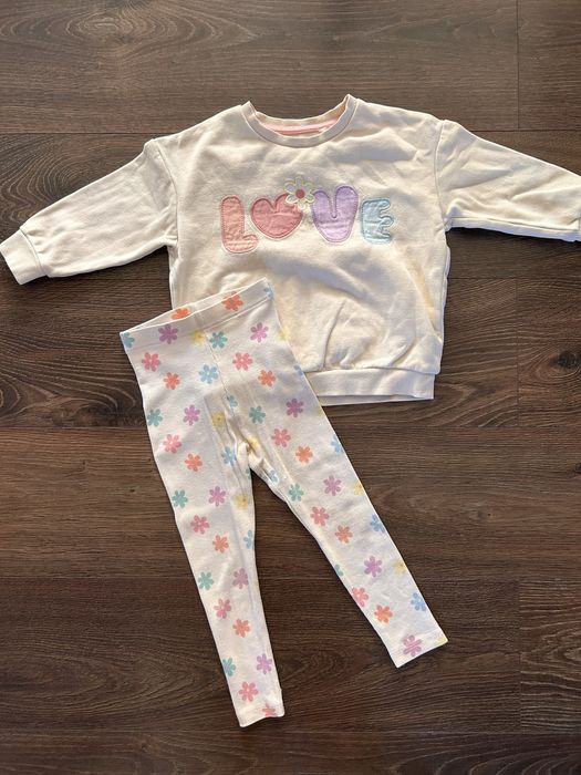 komplet dla dziewczynki kwiaty zestaw George r. 92-98 bluza i legginsy