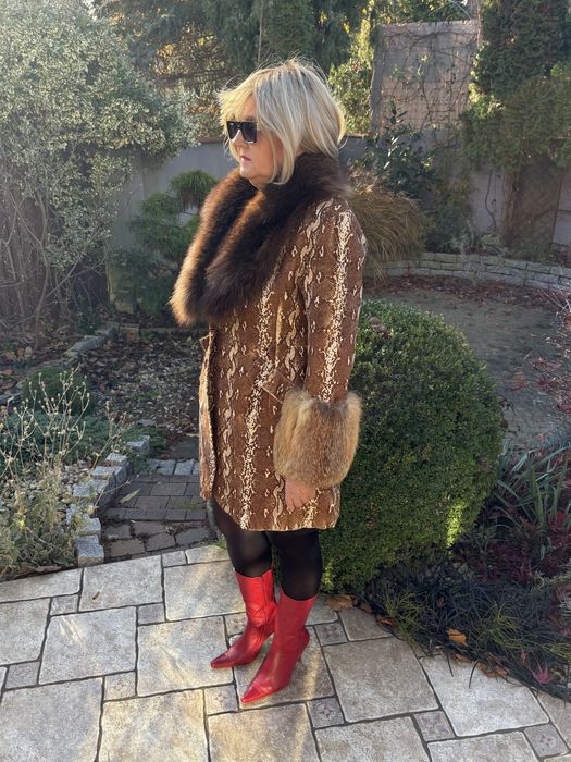 Futro versace norki kozuch lisy plaszcz kurtka norki