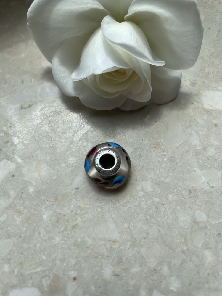 Pandora charm murano pawie piórko
