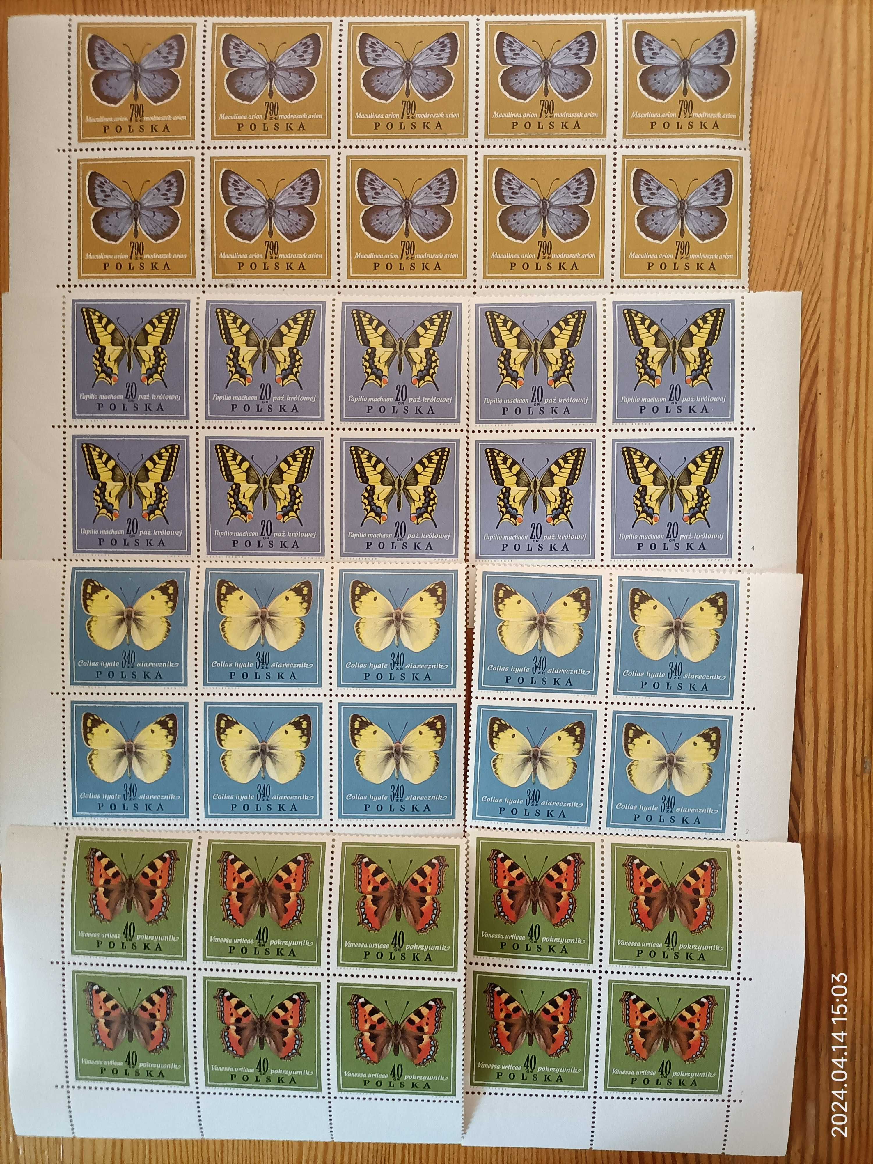 znaczki pocztowe /arkusze Motyle 1967 r