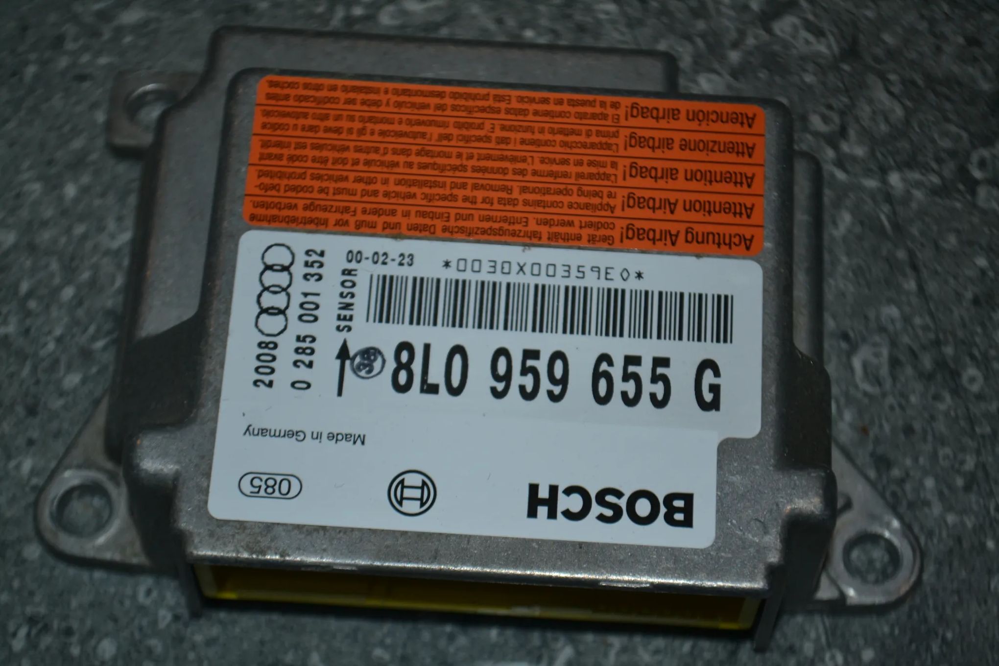 AUDI A3 8L STEROWNIK SENSOR PODUSZEK POWIETRZNYCH AIRBAG 8L0959655G