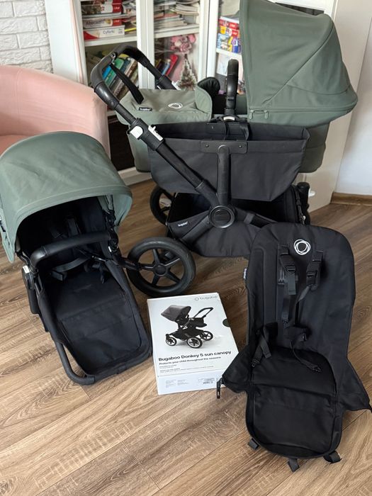 Bugaboo Donkey Duo Forrest Green Black wózek bliźniaczy rok po roku