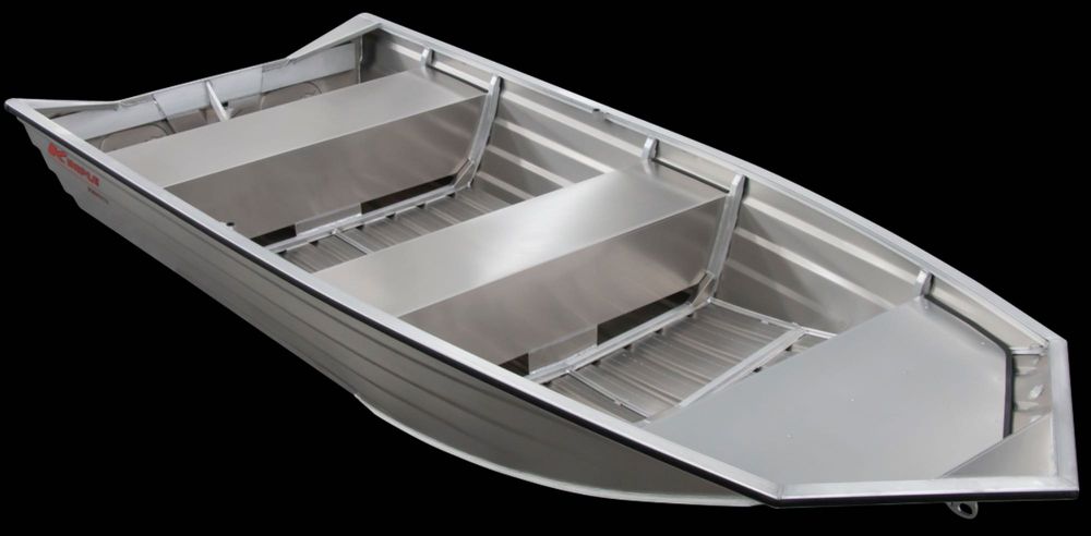 Aluminiowa łódka wędkarska Kimple J 4217 idealna na rzeki i płycizny.