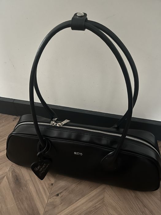 Torebka estro skorzana baguette bagietka jamnik czarna
