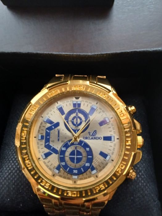 Złoty zegarek Orlando z bransoletą
