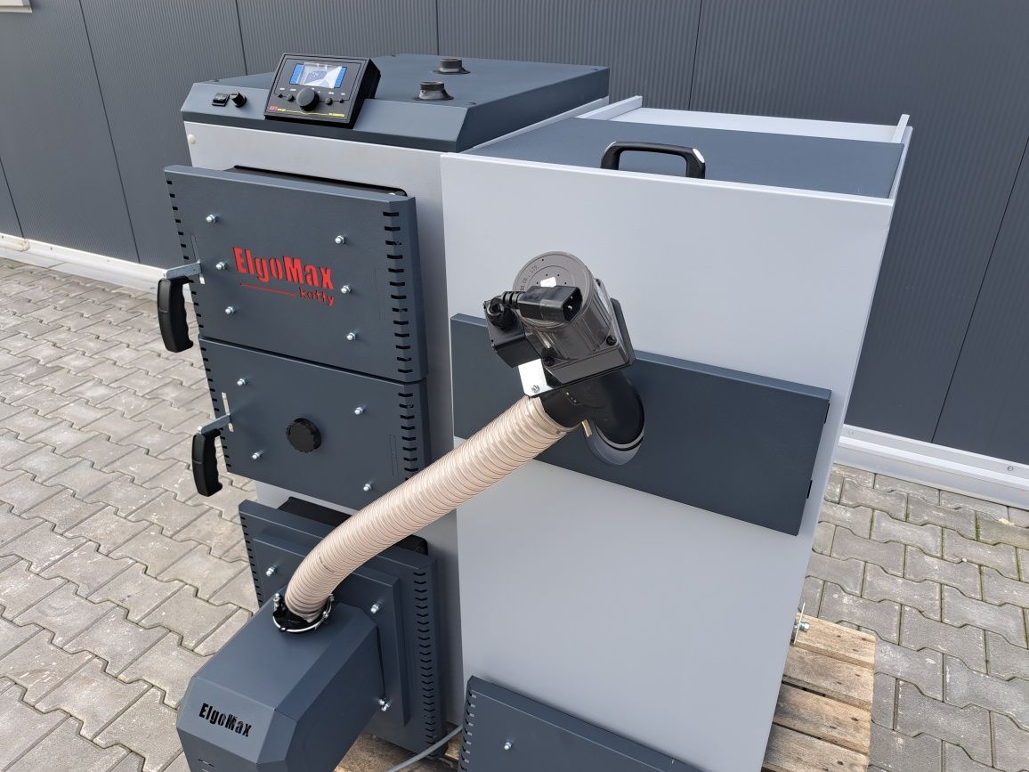 Kocioł piec z podajnikiem na pellet I drewno hybrydowy 24 kW euro5 hit