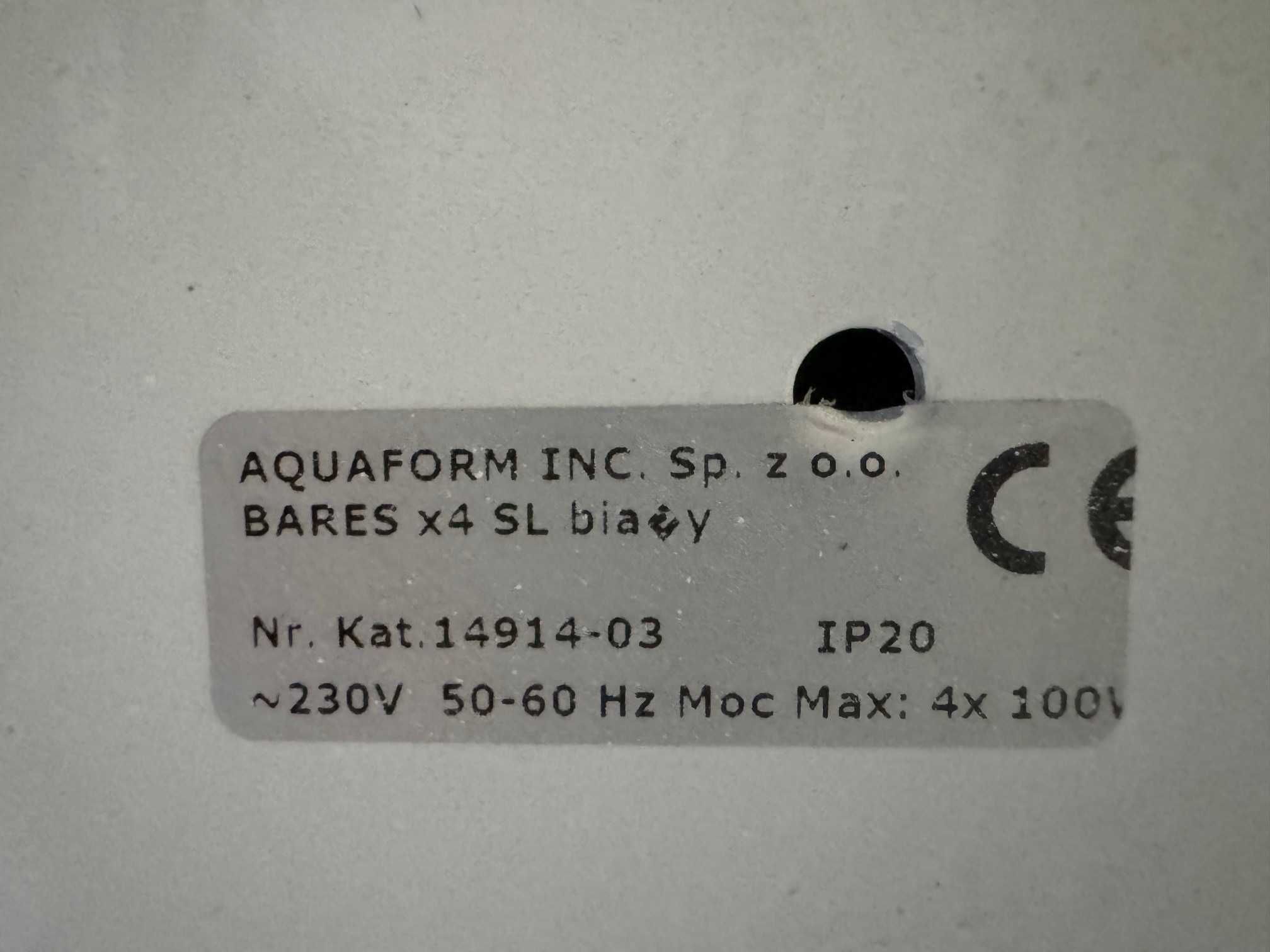 Lampy (reflektorki) AQUAFORM  BARES x4 SL biały
