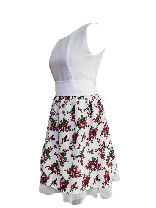 sukienka góralska,folk, kwiaty tiul