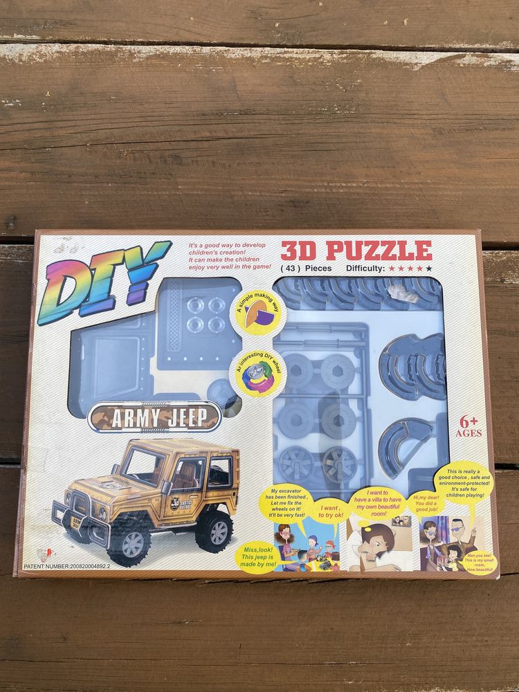 NOWE Puzzle 3D 43 elementy wojskowy samochód army jeep