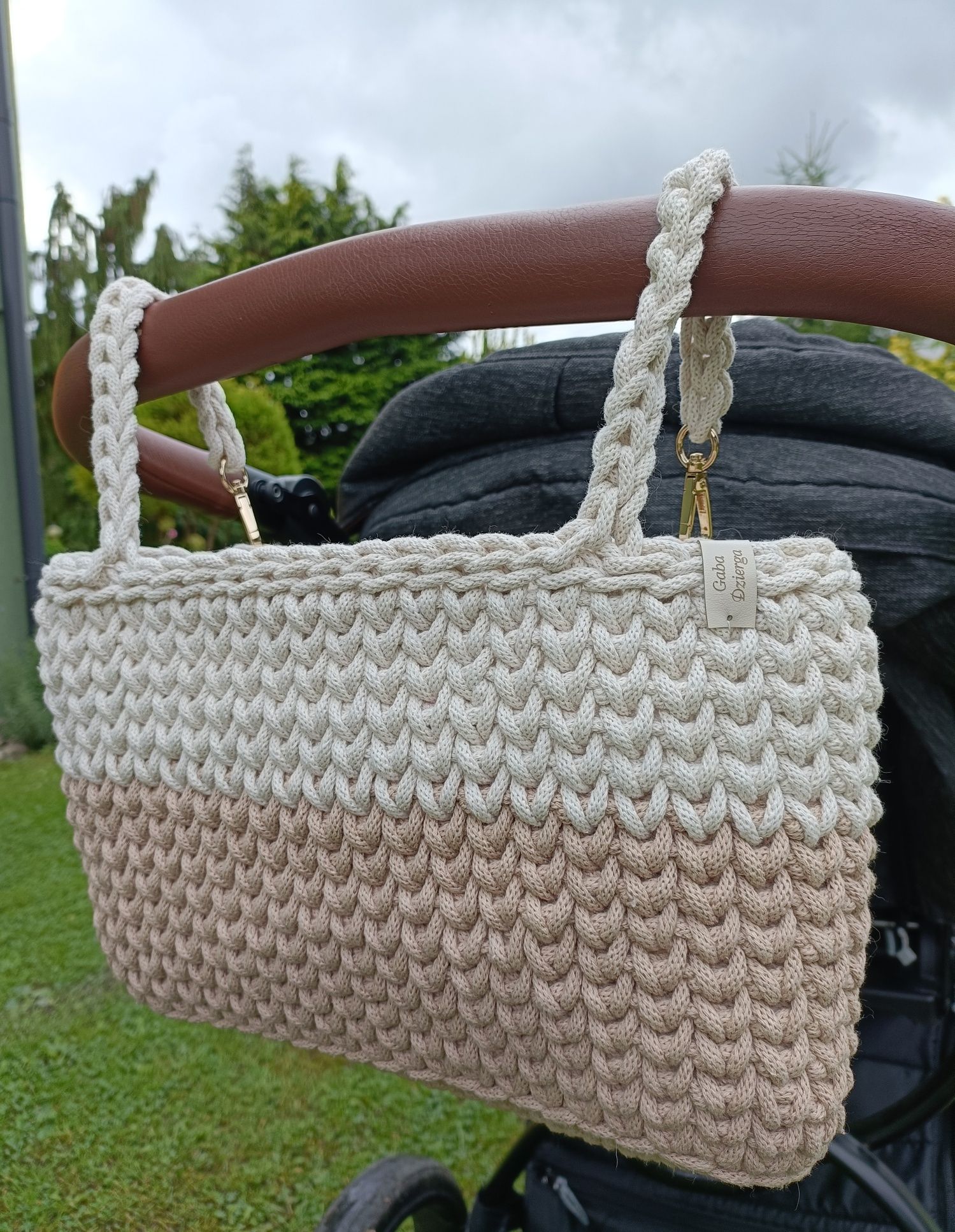 Torba do wózka ze sznurka handmade