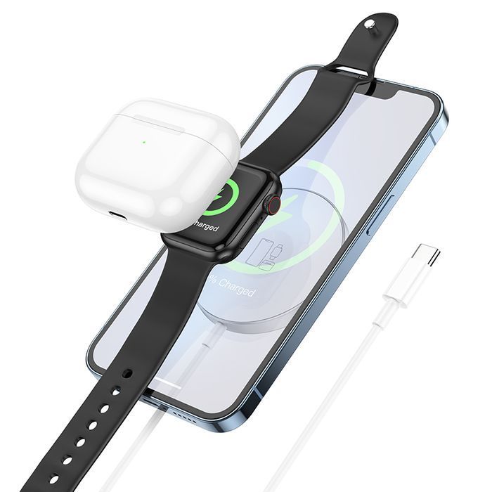 Borofone Ładowarka indukcyjna BQ18 Energy magnetyczna 3 w 1 15W biała