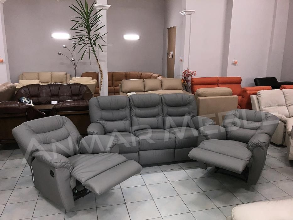 Komplet wypoczynkowy skórzany DALLAS