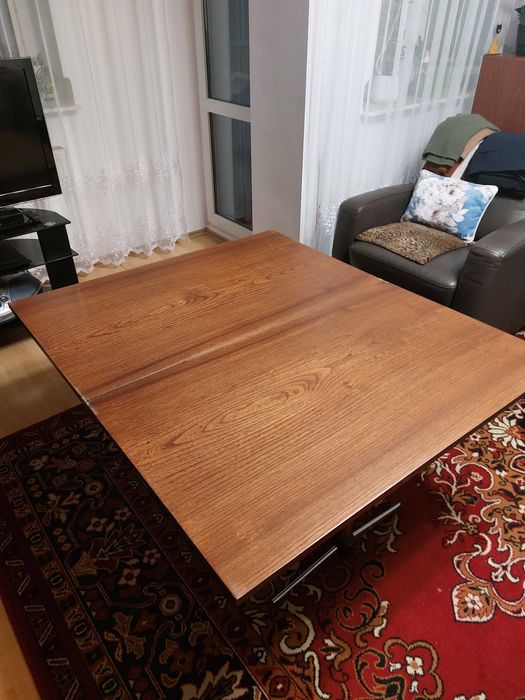 Ława drewniana, rozkładana z lat 80-tych