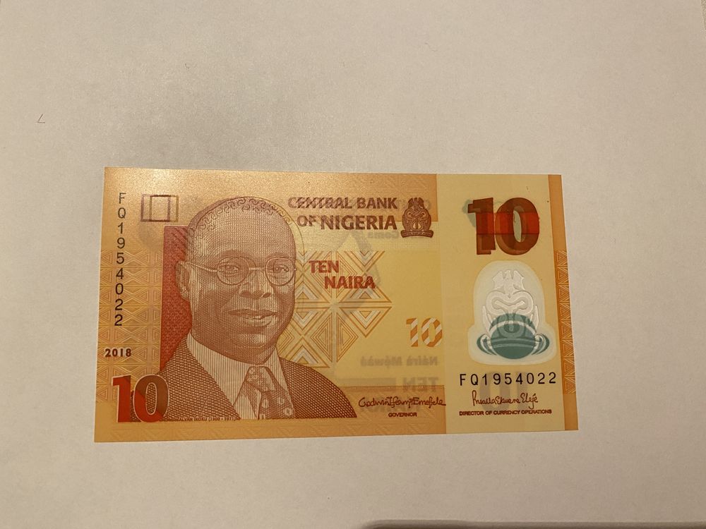 Banknot Nigeria 10 Naira. Stan idealny. Banknoty Świata.