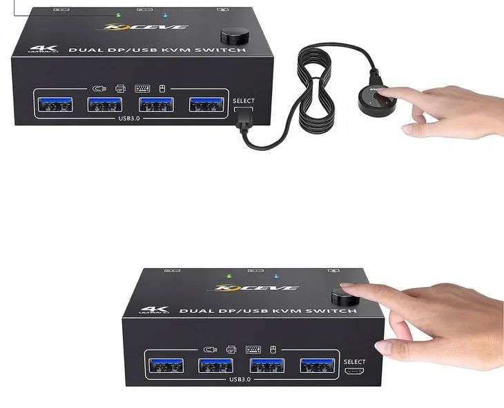 kontroler kvm kceve kc-kvm202dp  usb 3.0 2 pc vv