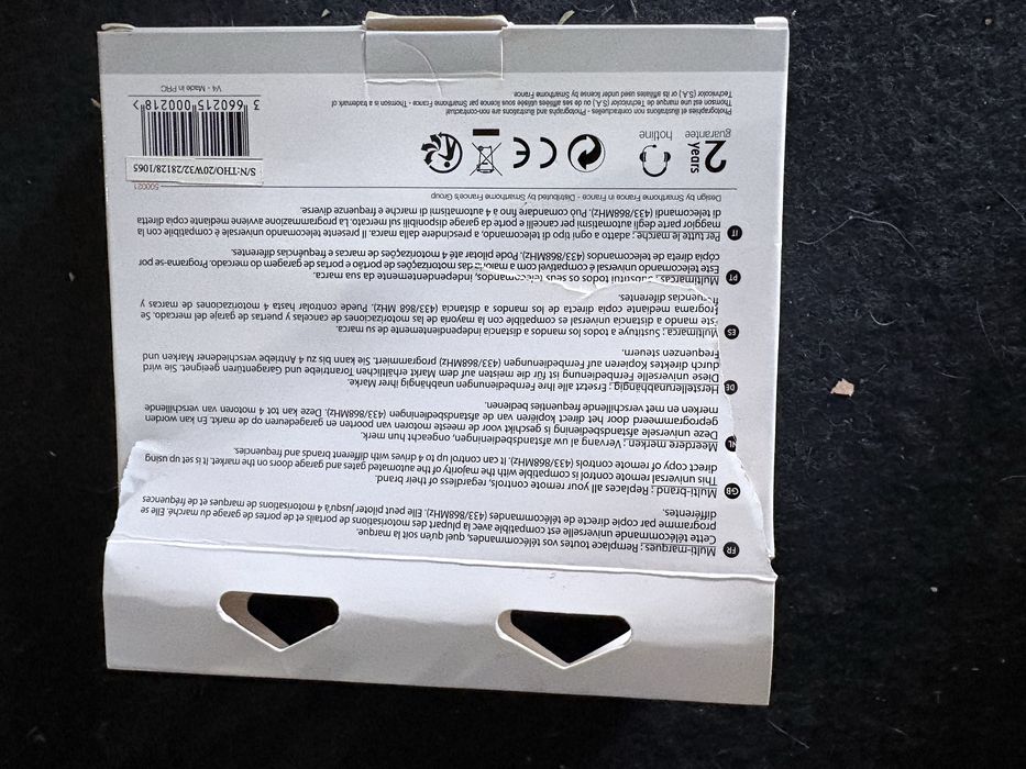 Comando garagem universal Thomson