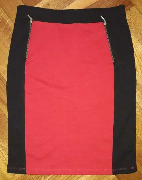 Ołówkowa czarno czerwona spódnica Lapia M