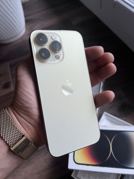 J.nowy iphone 14 pro max 128 gb gold , dodatki ! Idealny