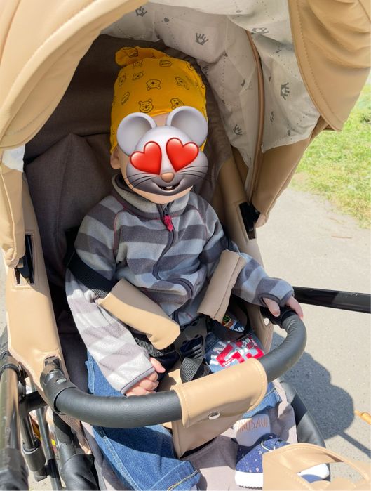 Каляска 2 в 1 візок 2 в 1 люлька+прогулянкова Savan польська, екошкіра