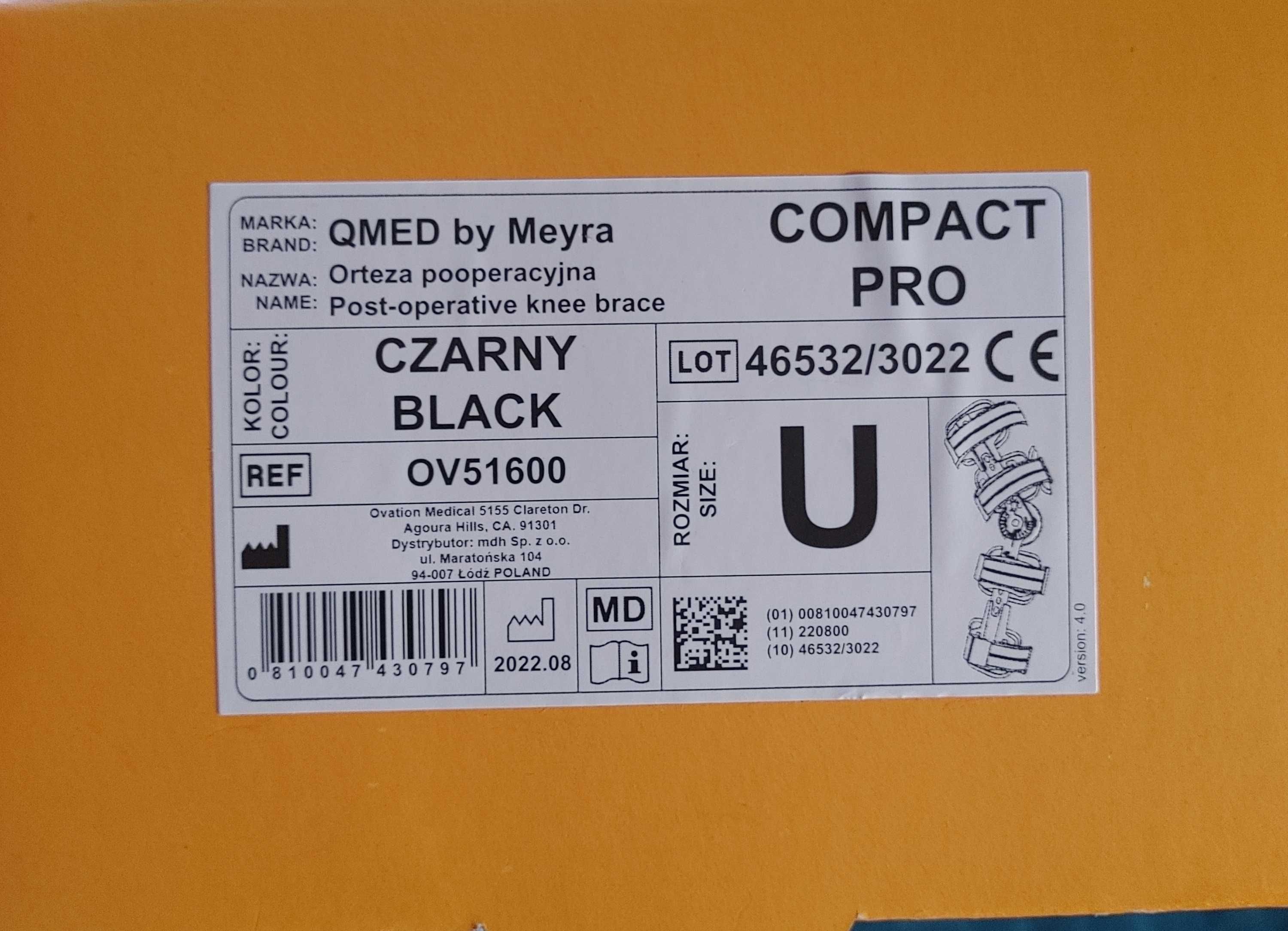 Orteza pooperacyjna stawu kolanowego Meyra Compact Pro Qmed Warszawa