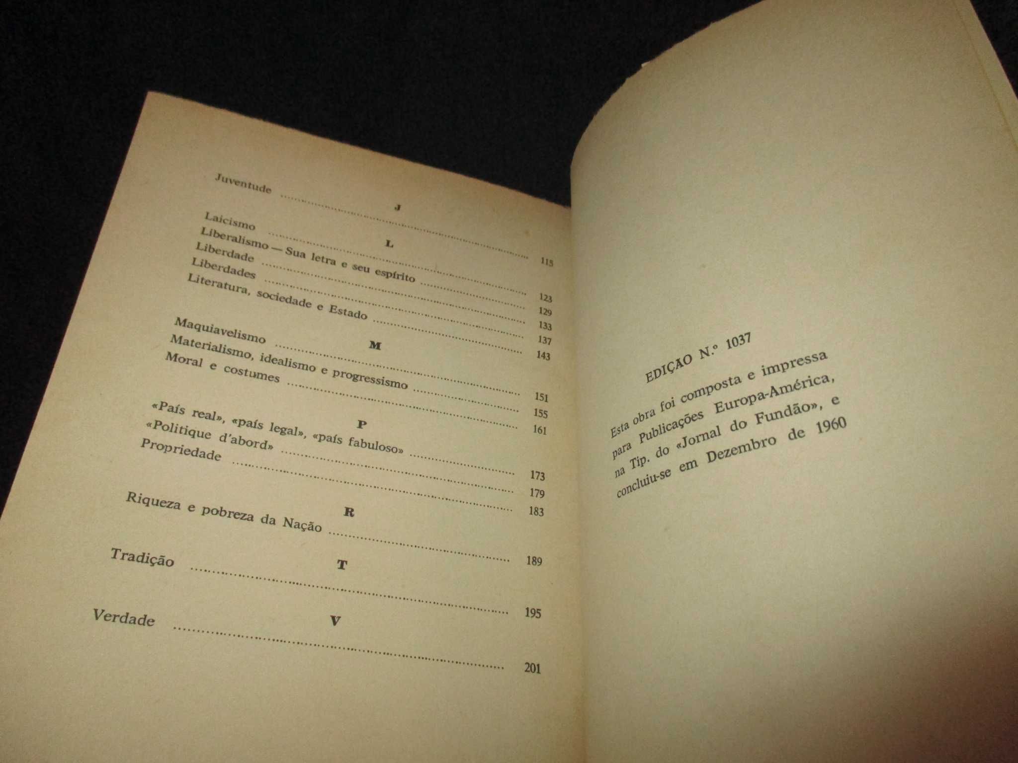 Livro Dicionário Crítico de algumas ideias e palavras correntes 1960