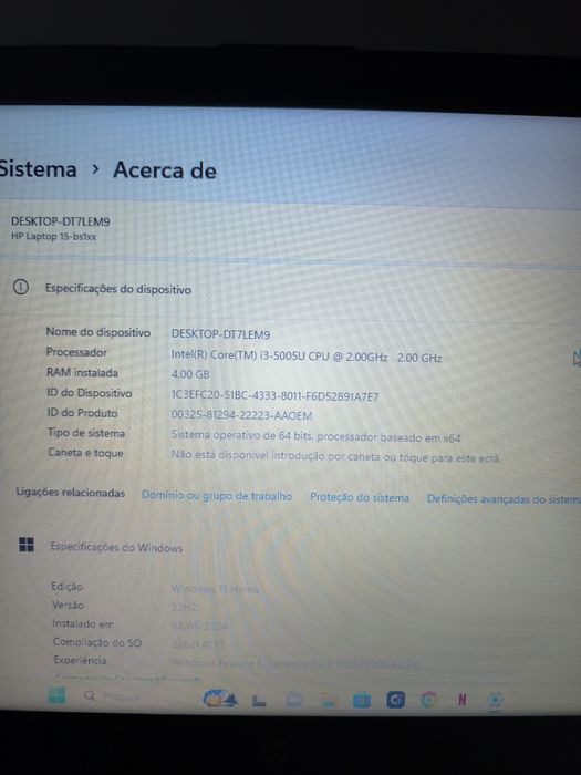 HP Portátil i3 5005