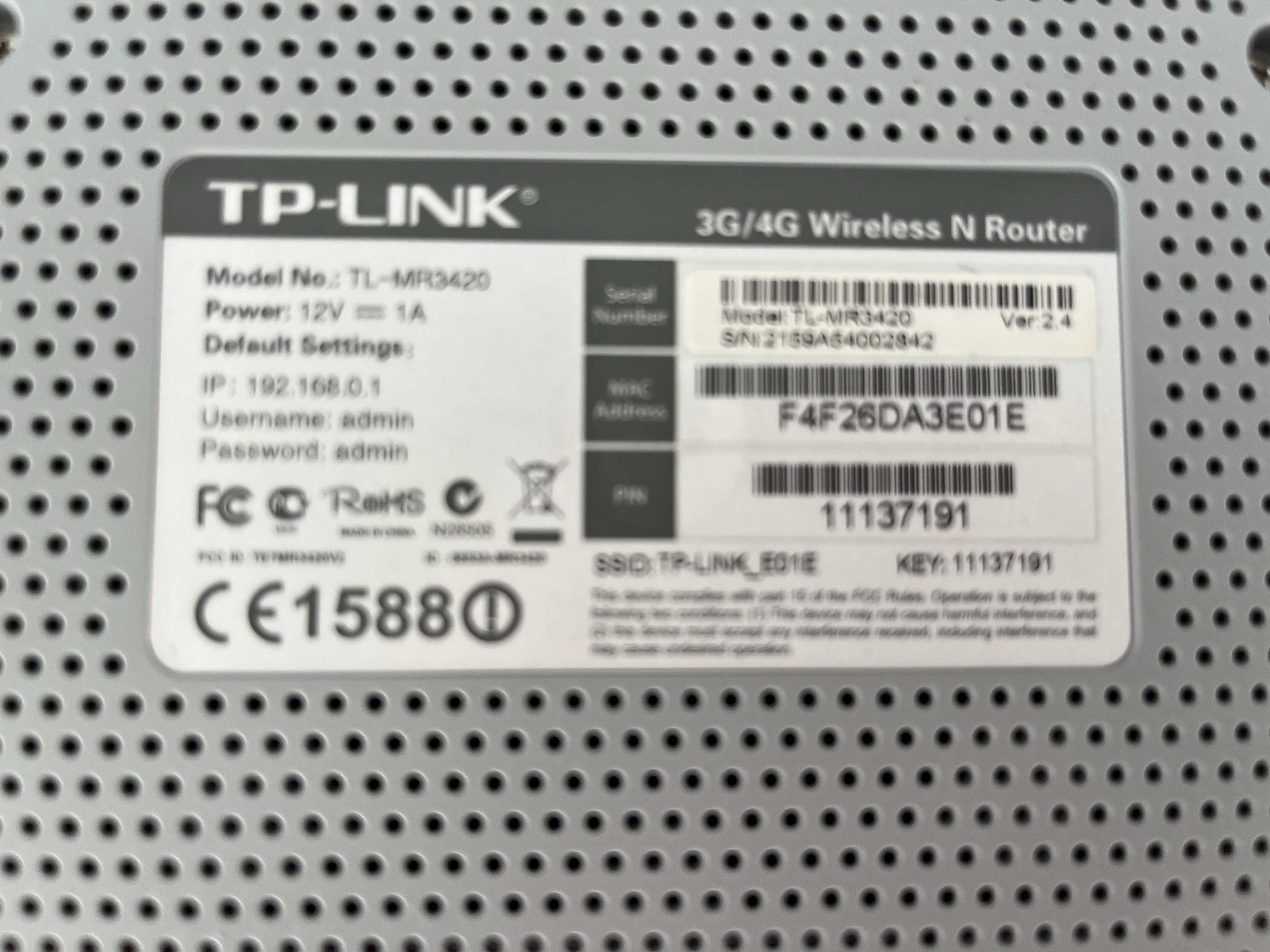 TP-LINK - Router 3G/4G Wireless N Router TL-MR3420
