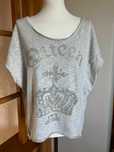 Szara bawełniana bluzka tshirt oversize Unisono Italy uni Queen