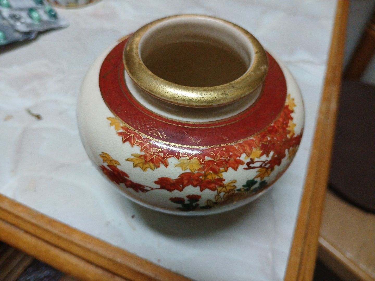 Vaso japonês  pintado á mão