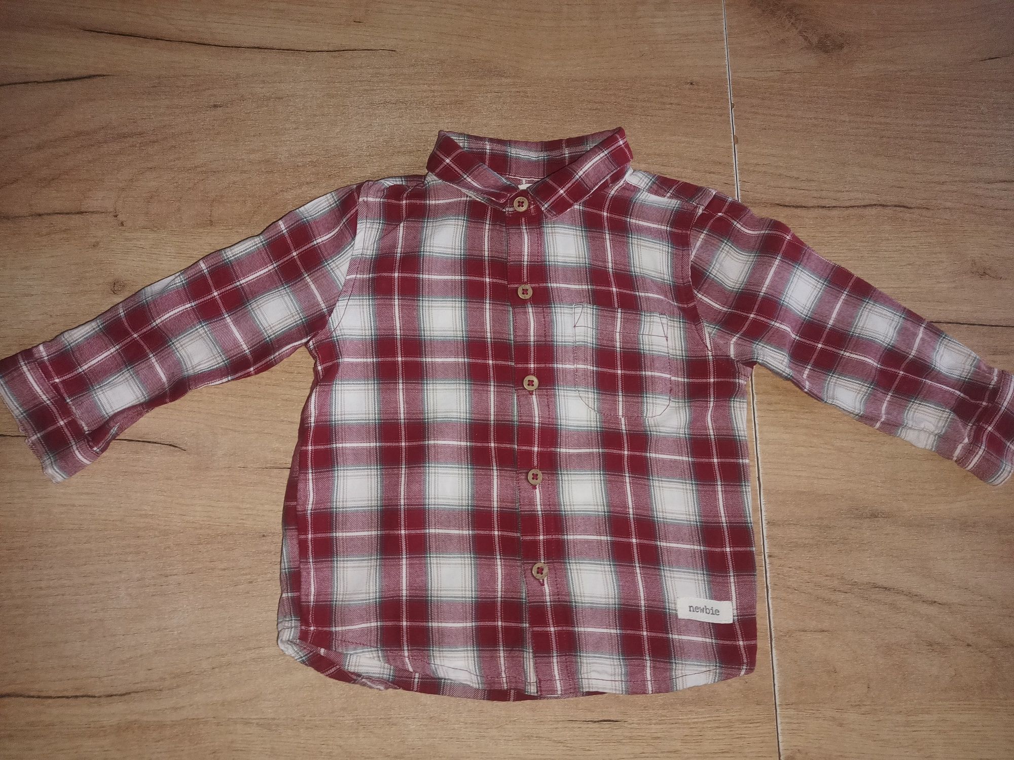 Koszula W kratę Newbie jak nowa 80cm