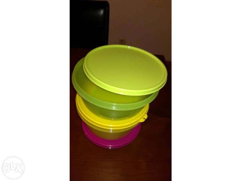 tupperware 3 tigelas espaciais capacidades:1l/1,5l/2l