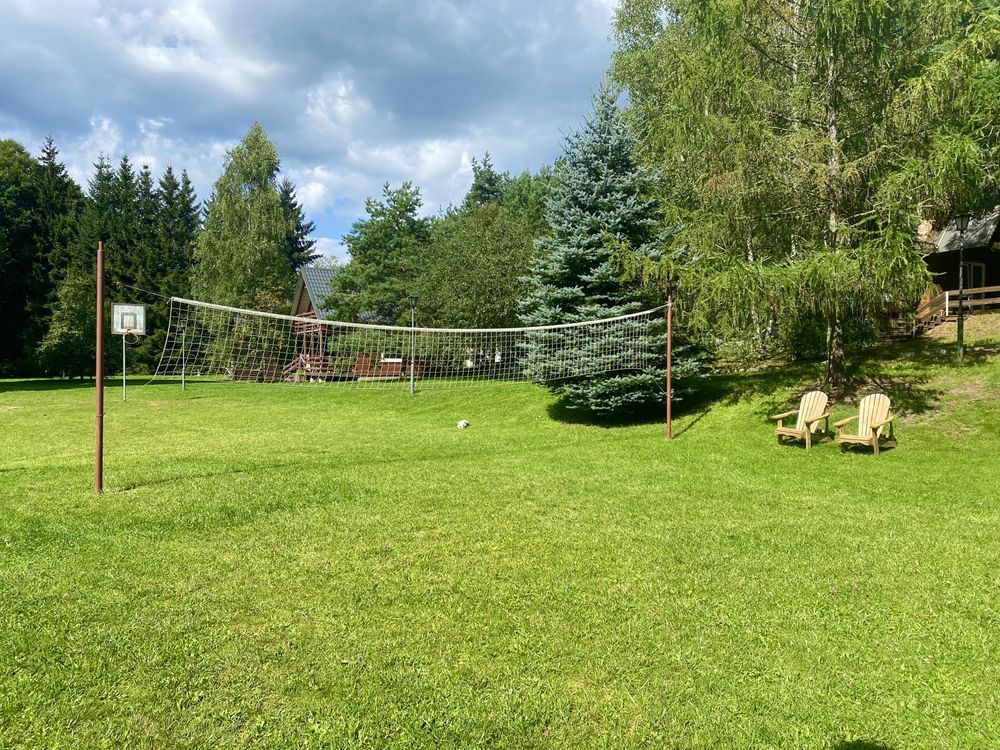 Domek, domki nad rzeką, Borsk, Kaszuby