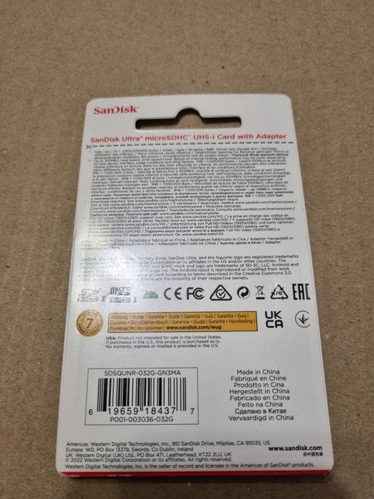 Карта памяти microSDXC SanDisk 32gb оригинал