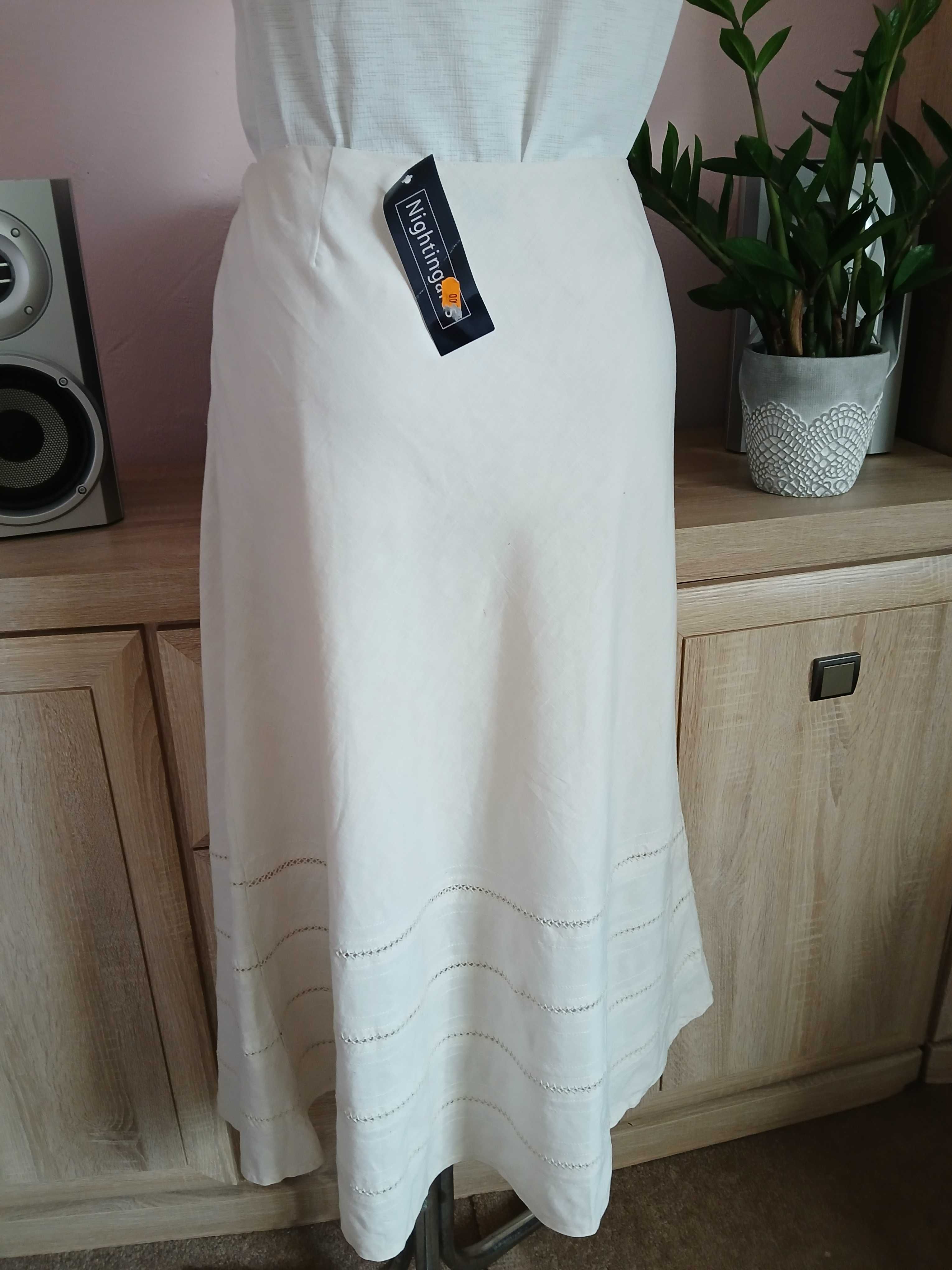 Nightigales długa Spódnica r.42 len+ viscose