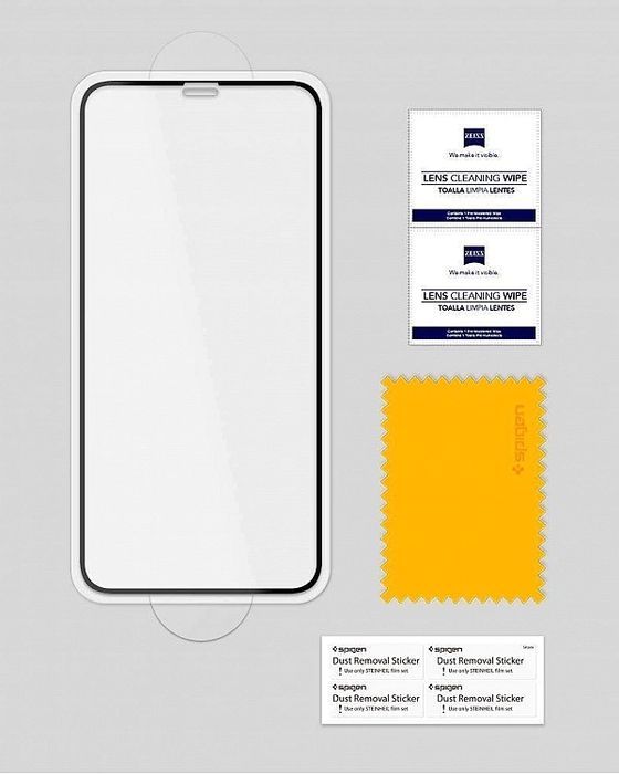 Szkło hartowane Spigen Glass Fc z czarną ramką na iPhone 11 Pro Max /