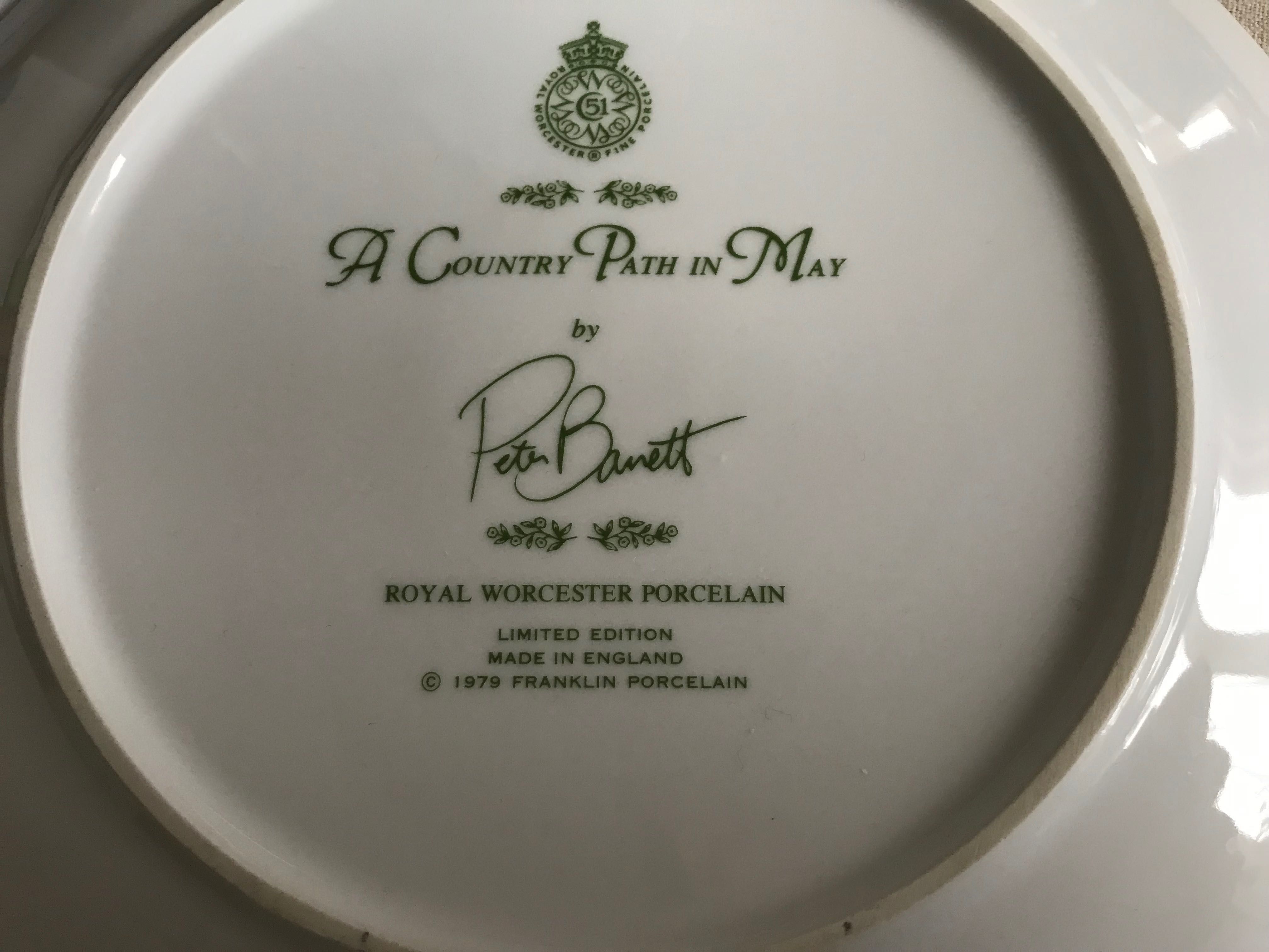 2 piękne talerze Royal Worcester Peter Barret May June