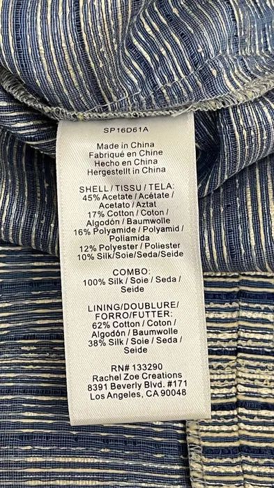 Сукня міні шовкова Rachel Zoe блакитна платье шелк нарядное вечернее S