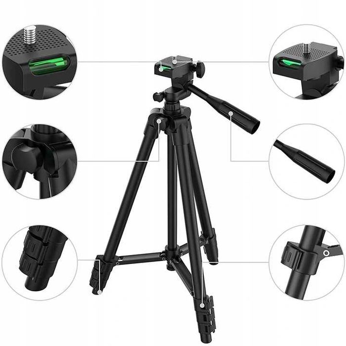 STATYW NA APARAT telefon stojak tripod 103cm uchwyt do zdjęć z pilotem