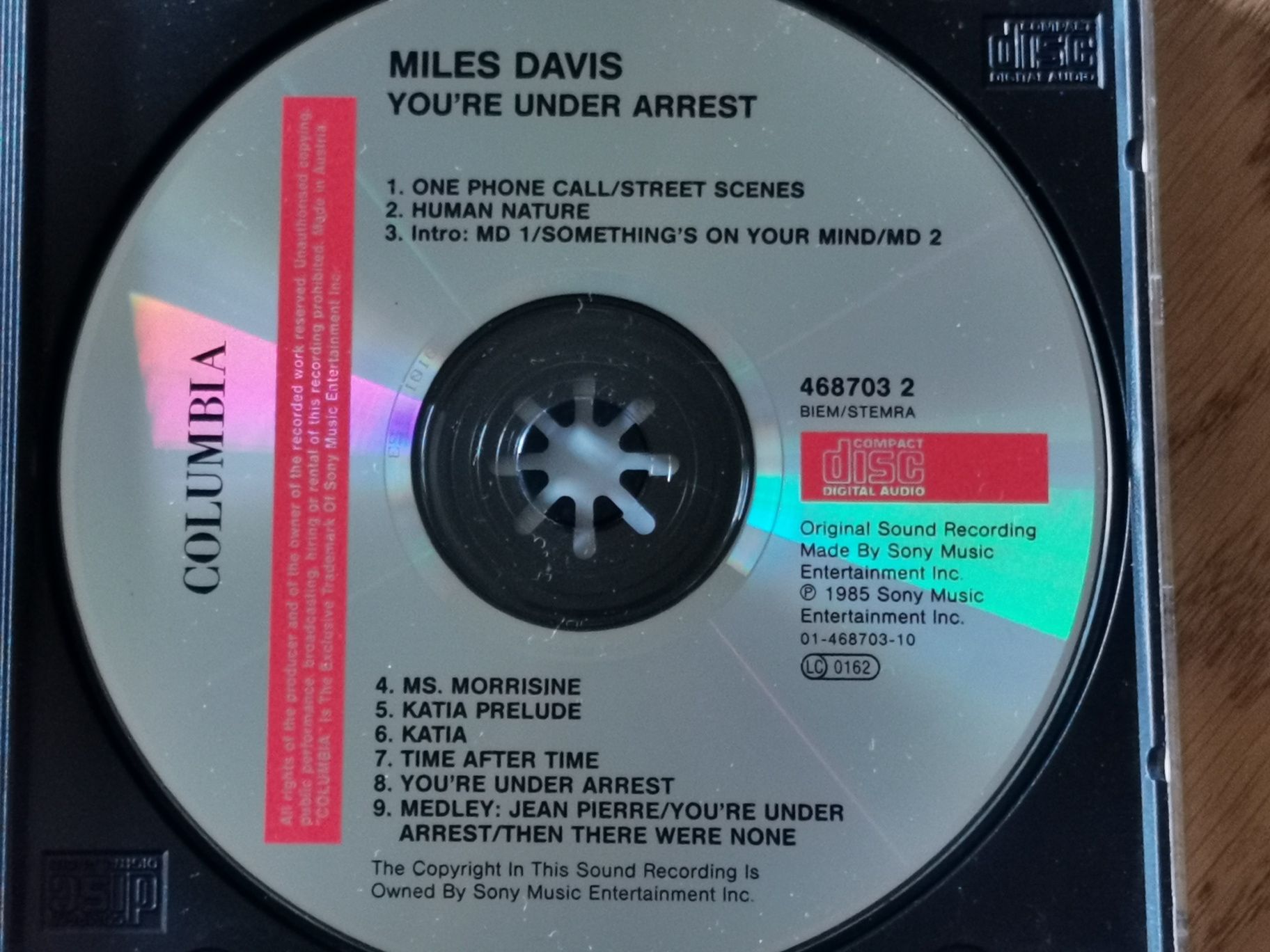 Miles Davis - You'Re Under Arrest, 1985, DR=15 dB!!!
