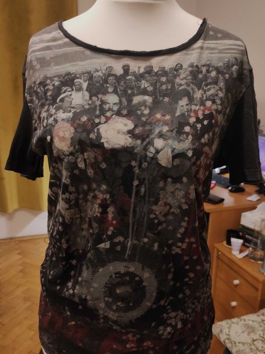 T-shirt koszulka AllSaints S / M 36 /38 crowds ss cut crew