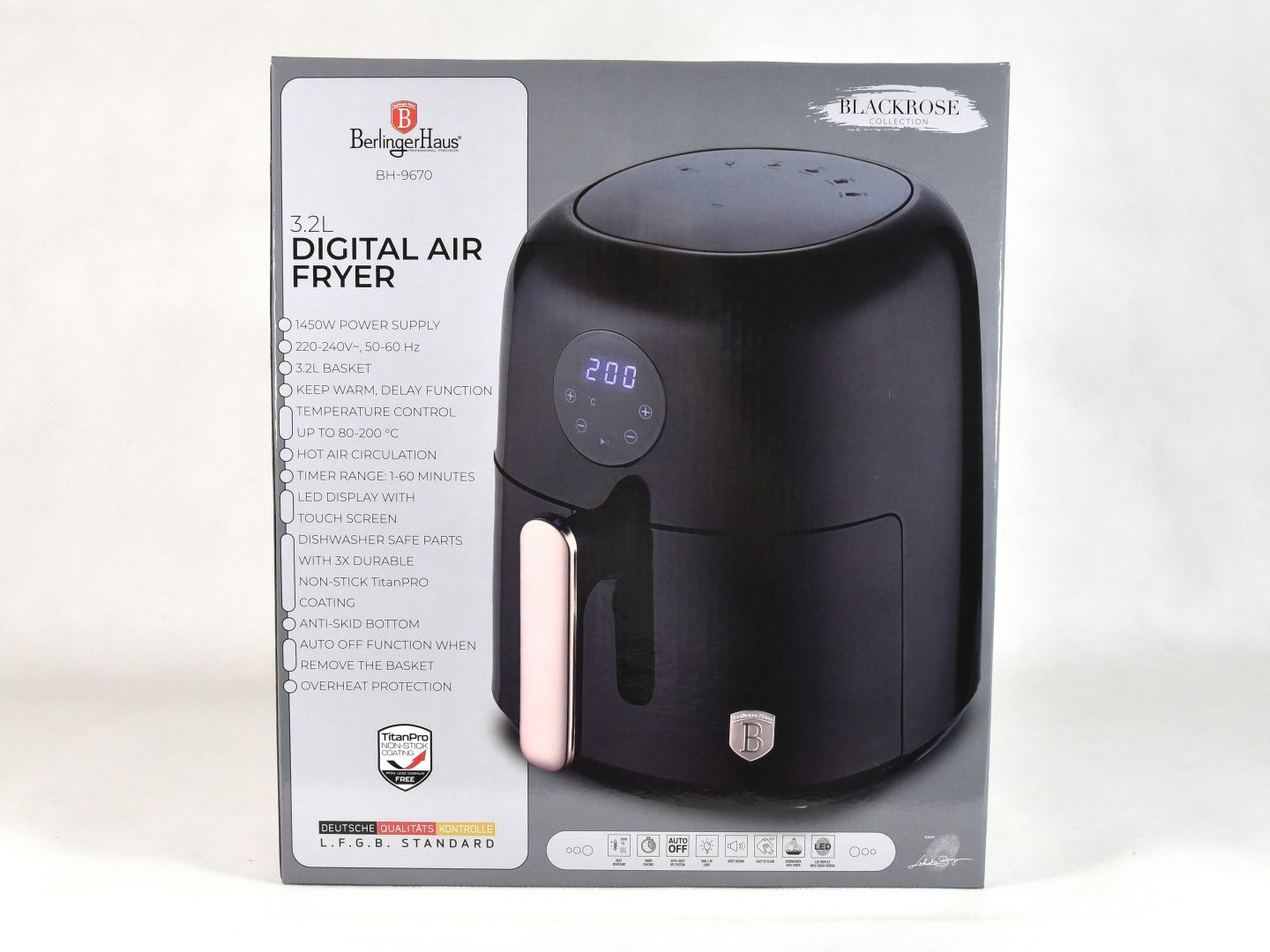 Frytkownica beztłuszczowa Berlinger Haus BH-9670, Air Fryer (NOWA)