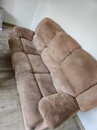 Wypoczynek brąz sofa i 2 fotele