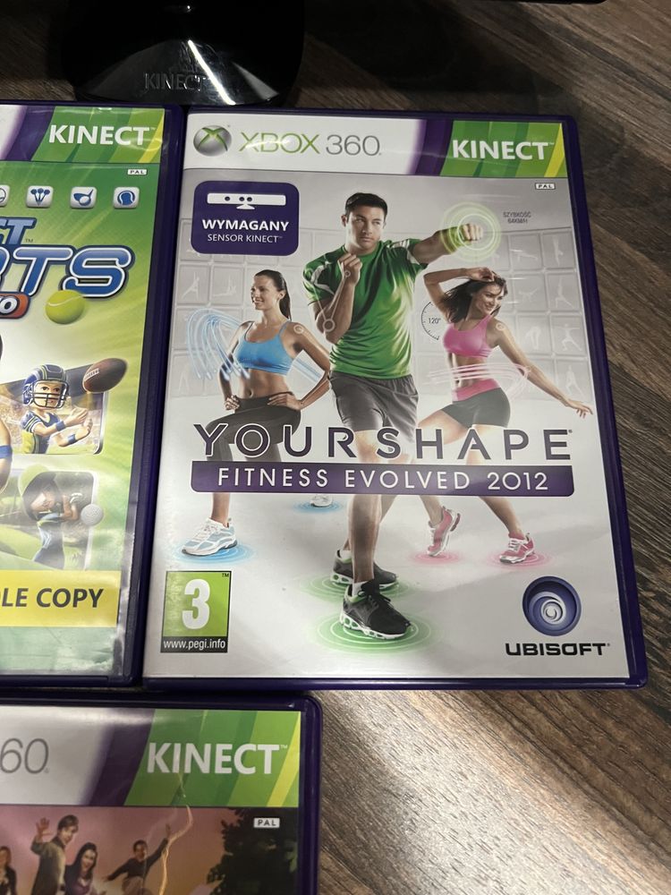 Xbox 360 Kinect Sports 2,  Kinekt Adventures, Your Shape 2012! Sensor!