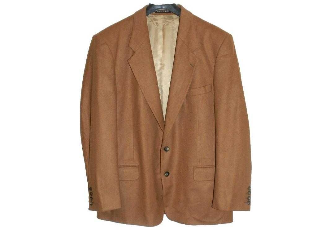 made in France vintage 60% kaszmir 20% wełna marynarka męska camel  XL
