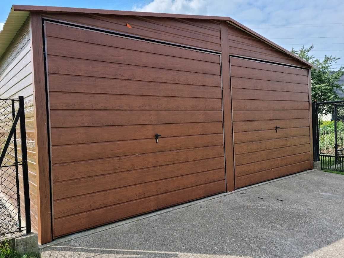 PROMOCJA ! Garaż blaszany 6x6, blaszak drewnopodobny, profil ocynk