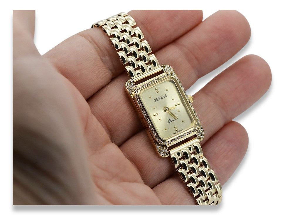 Złoty zegarek z bransoletą damską 14k Geneve lw054ydg&lbw004y Poznań